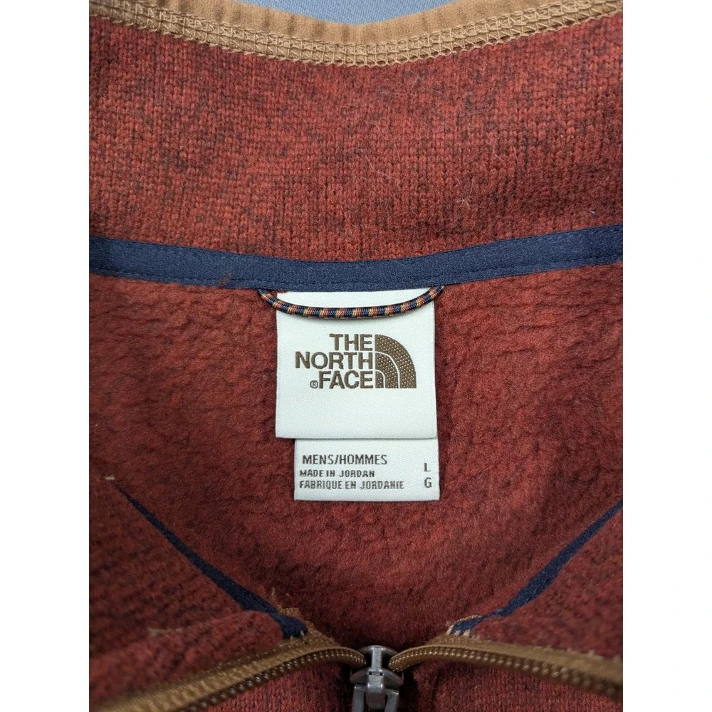 The North Face Gordon Lyons Quarter Zip Fleece Jacket Mens L Red NF0A5GL1
